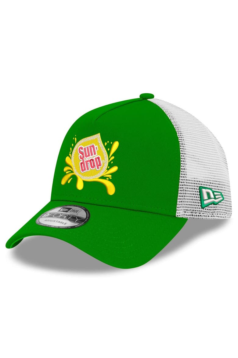 Men's New Era  Green/White Dale Earnhardt Jr. Sun Drop 9FORTY Trucker Adjustable Hat, Alternate, color, Green