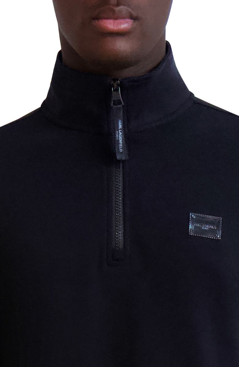 KARL LAGERFELD PARIS Textured Quarter Zip Pullover, Alternate, color,