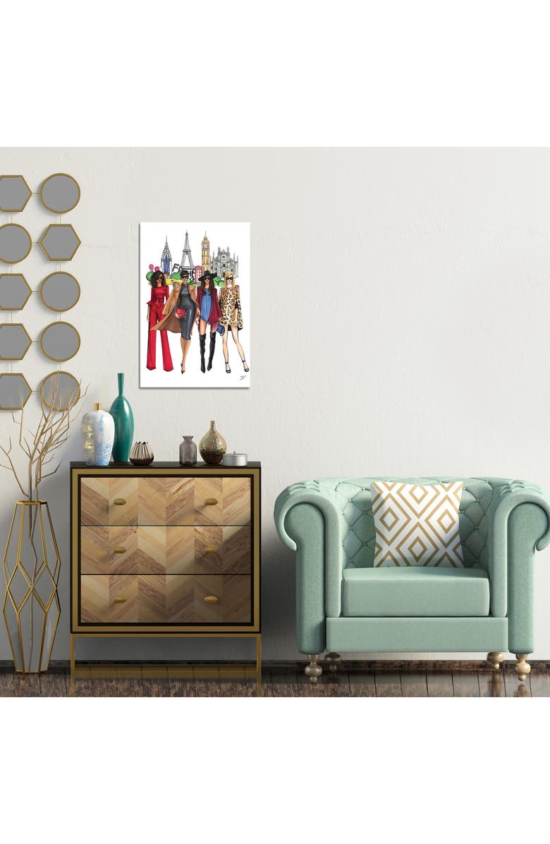 iCanvas Fashion Week Ladies by Rongrong DeVoe Canvas Wall Art, Alternate, color, White