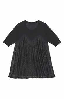 SANDRO Pavel Mixed Media Sweater Dress