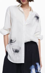 Desigual Osaka Floral Oversize Cotton Button-Up Shirt