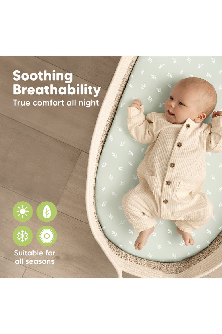 2-Pack Soothe Fitted Bassinet Sheets, Alternate, color, Herb