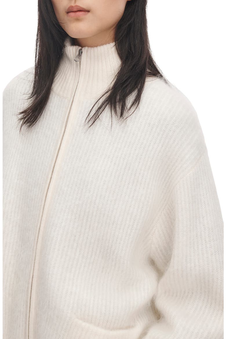 Jada Brushed Cashmere Full Zip Cardigan, Alternate, color, IVORY