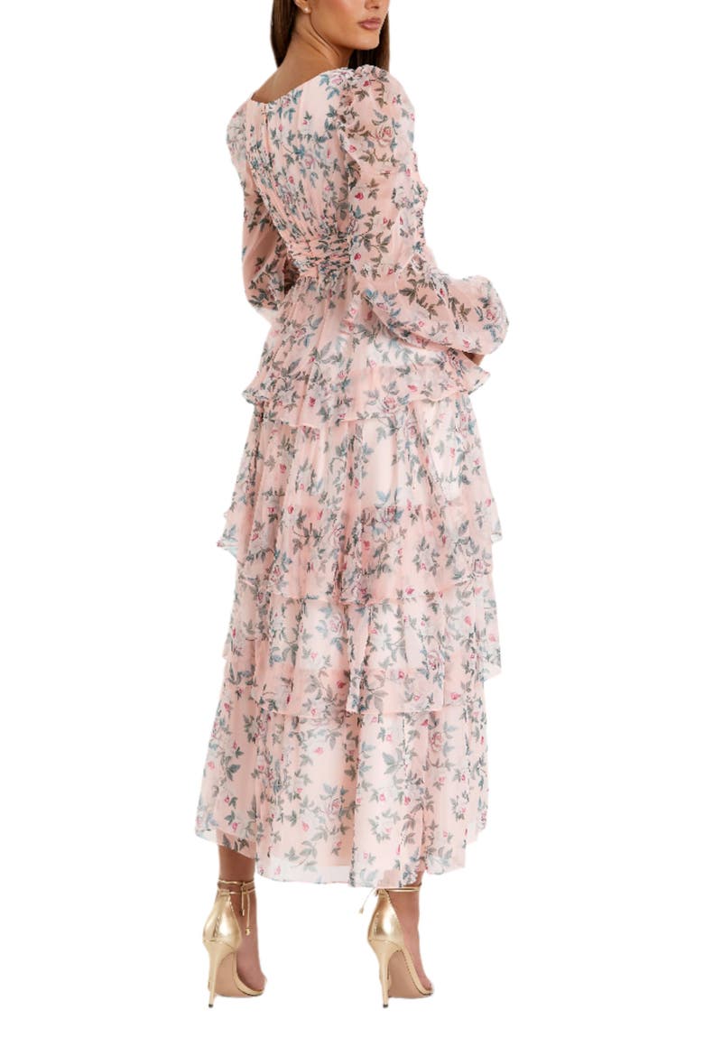 Puff Sleeve Floral Printed Dress, Alternate, color, Blush Multi
