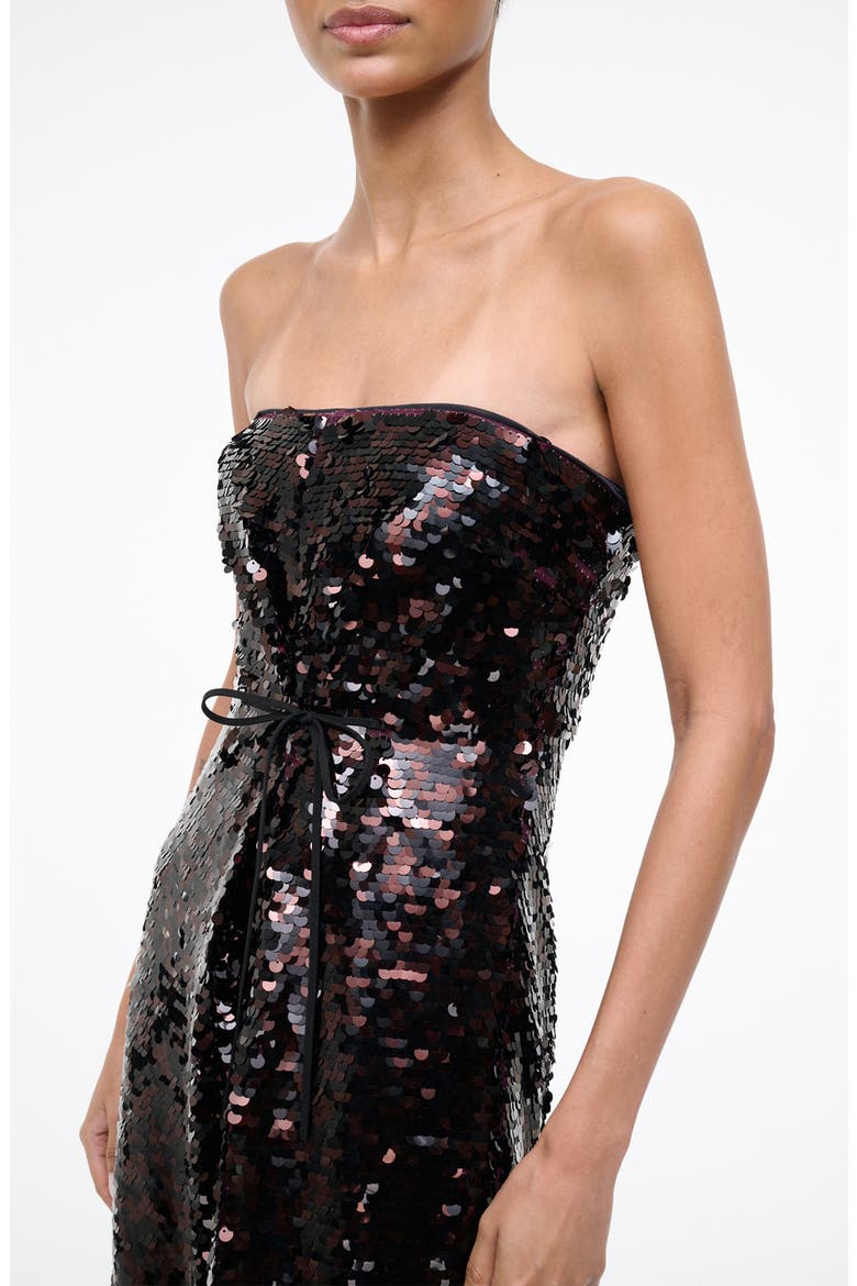 Cece Sequin Strapless Maxi Dress, Alternate, color, ESPRESSO/ BLACK