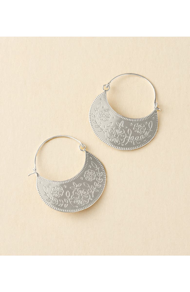 Matr Boomie Haveli Etched Hoop Earring, Alternate, color, Silver