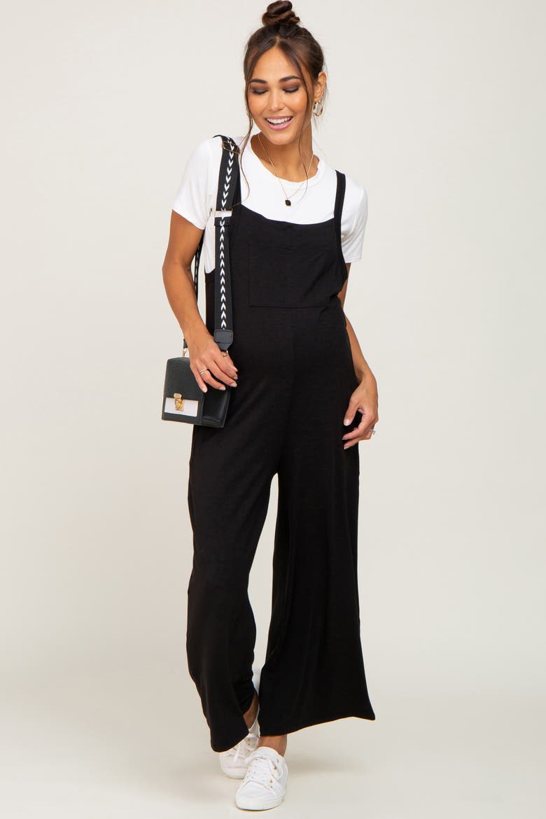 Sleeveless Pocketed Wide Leg Jumpsuit, Main, color, Black