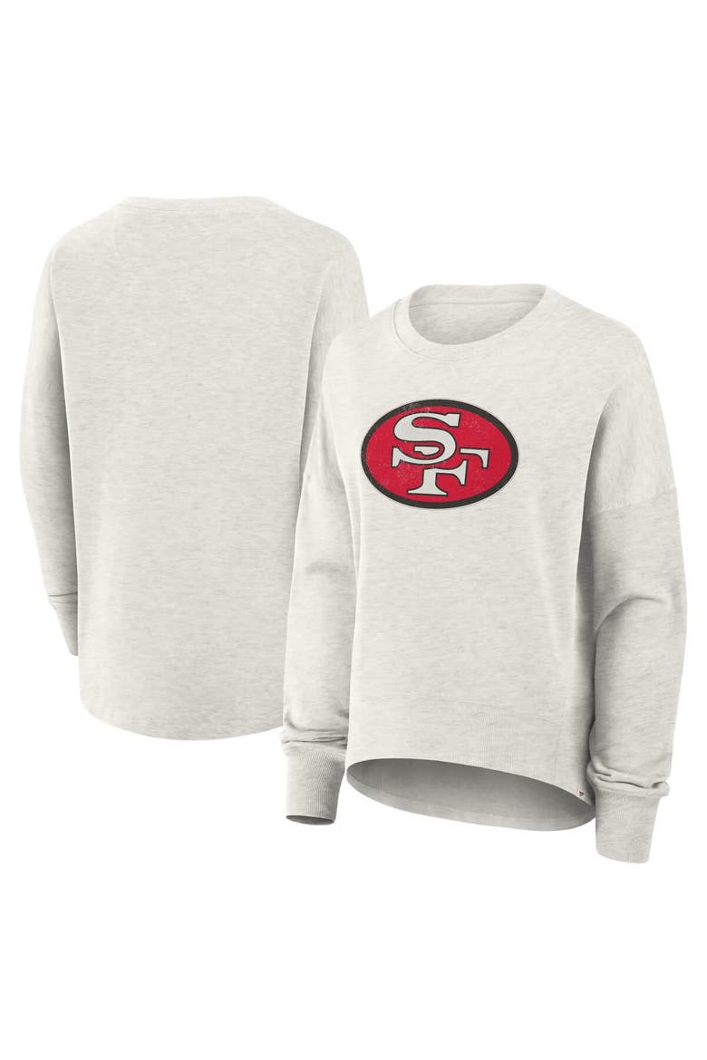 Women's Fanatics Heather Gray San Francisco 49ers Oversized Hometown Pullover Sweatshirt, Main, color, Heather Gray