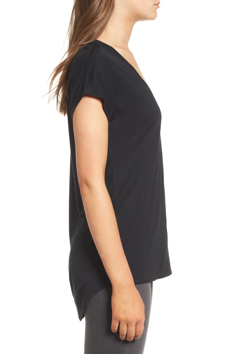 High/Low Dolman Tee, Alternate, color, BLACK