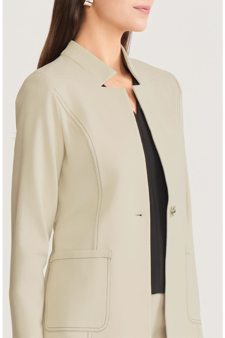 Tailored LuxeStretch Ponte Single Button Blazer, Alternate, color, Black/White