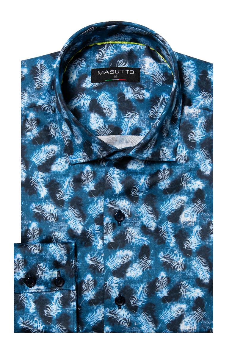 MASUTTO Speaks Print Button-Up Long Sleeve Shirt, Main, color, Multicolor