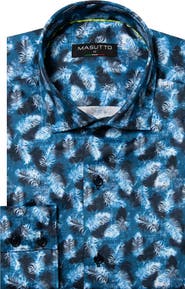 MASUTTO Speaks Print Button-Up Long Sleeve Shirt