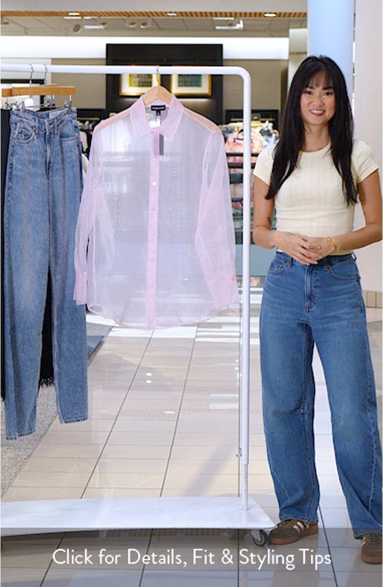 Sheer Oversize Button-Up Shirt, sales video thumbnail