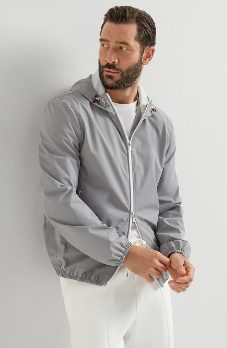 Brunello Cucinelli Nylon jacket, Alternate, color, Grey
