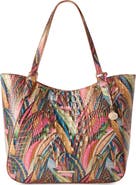 Brahmin Aliza Croc Embossed Leather Tote