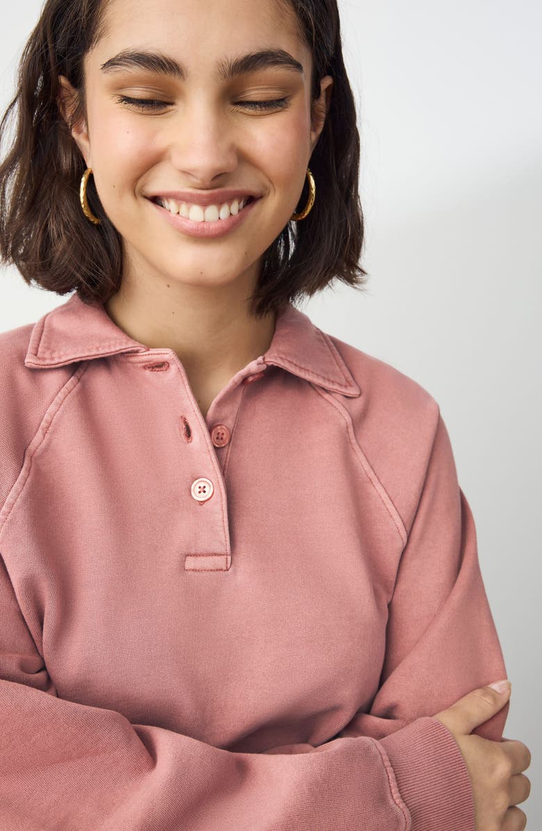 NEXT Cotton Polo Sweatshirt, Alternate, color, Pink