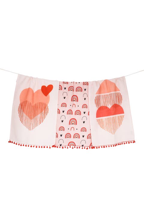 Modern Heart Set of 3 Kitchen Towels