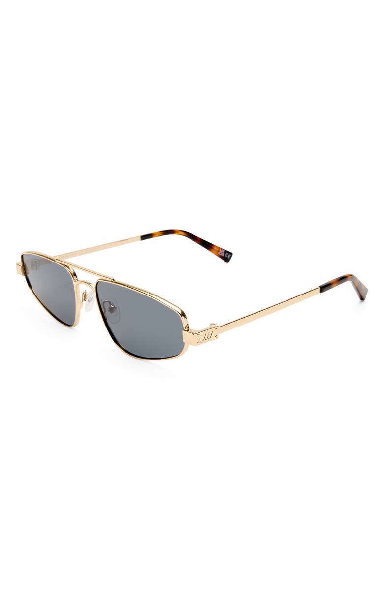 Le Specs Treausure 59mm Oval Sunglasses, Alternate, color, Gold / Smoke Mono