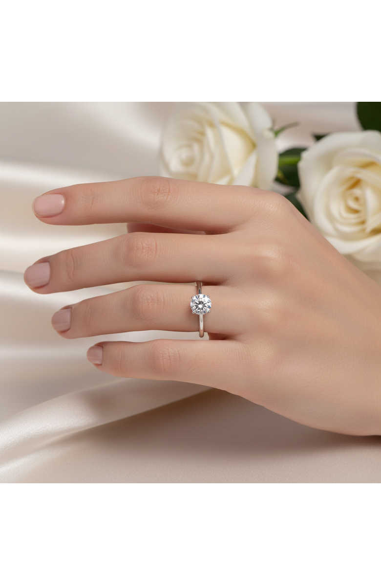 LuvMyJewelry Zoey 14K White Gold Round Cut Lab Grown Diamond Cathedral Engagement Ring - 2.5 Cts, Alternate, color, 