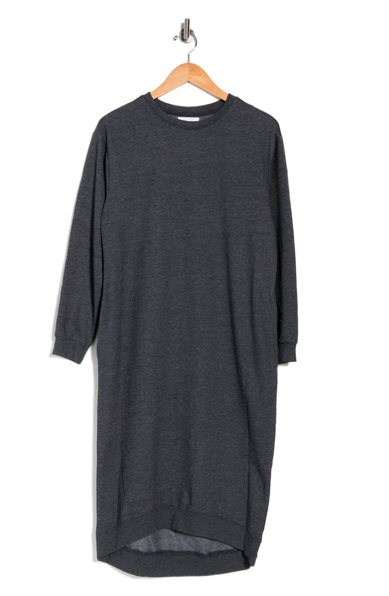 STITCHDROP Pocket Midi Sweatshirt Dress, Alternate, color, 