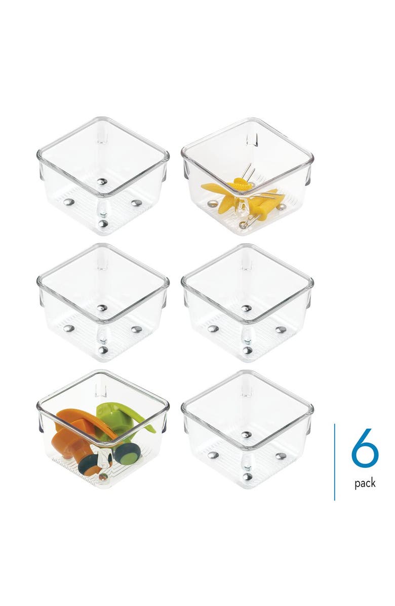 iDesign Drawer Organizer Bins - Set of 6 - Clear, Alternate, color,