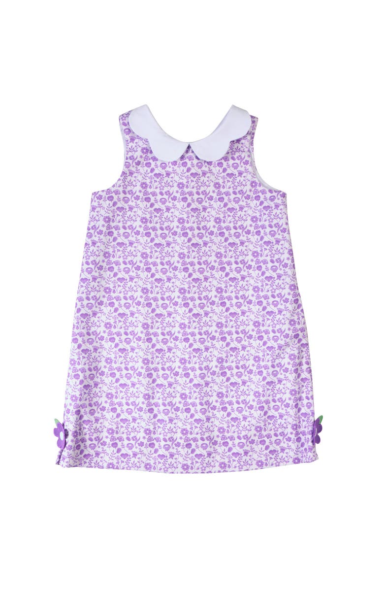 Florence Eiseman Printed Pique Dress with Flowers, Main, color, Lavender/White