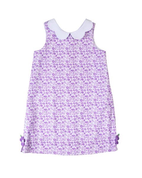 Printed Pique Dress with Flowers (Toddler, Little Kid, Big Kid)