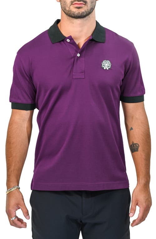 Maceoo Mozartspecktip Stretch Nylon Polo In Purple