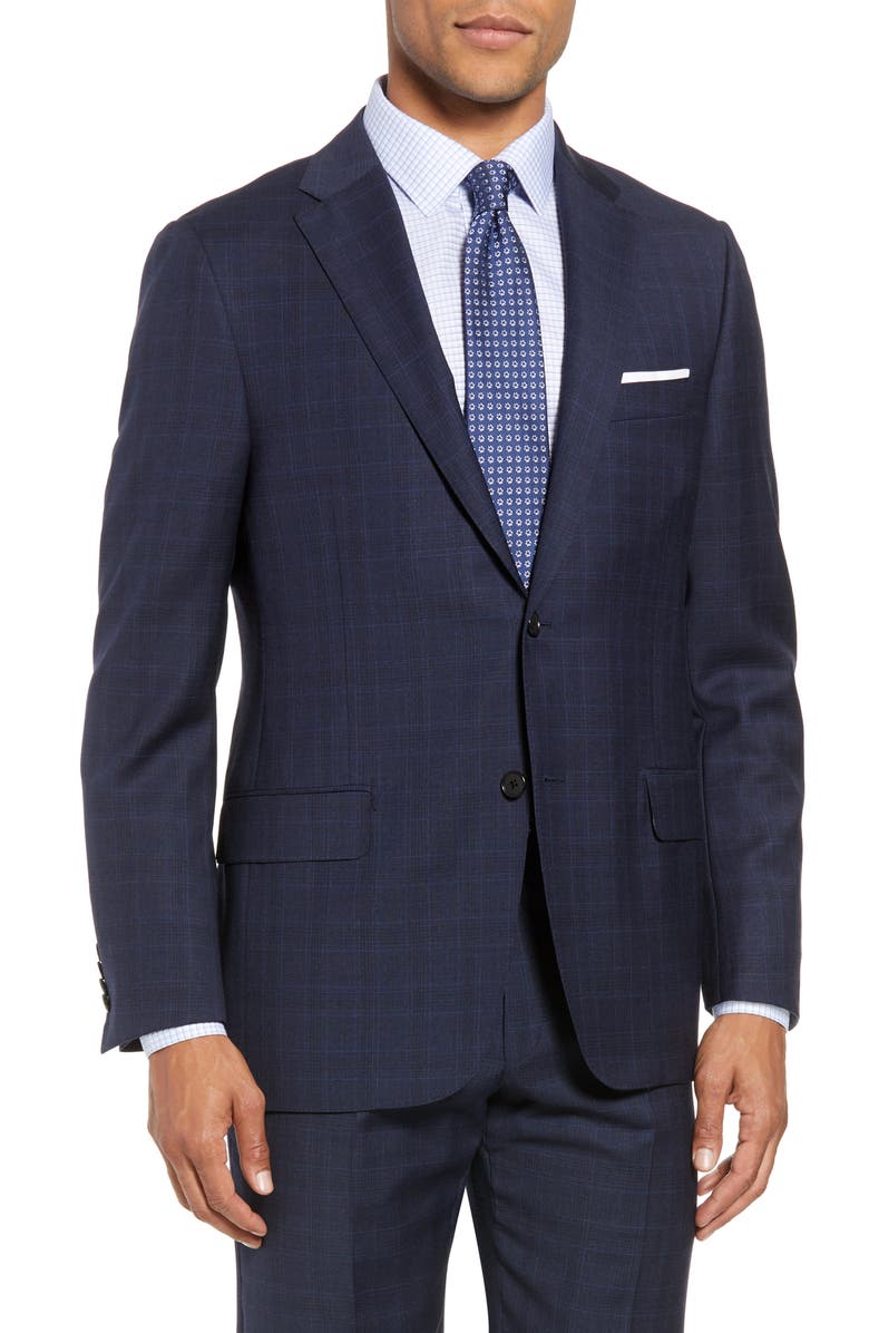 Hickey Freeman Classic Fit Plaid Wool Suit, Alternate, color,