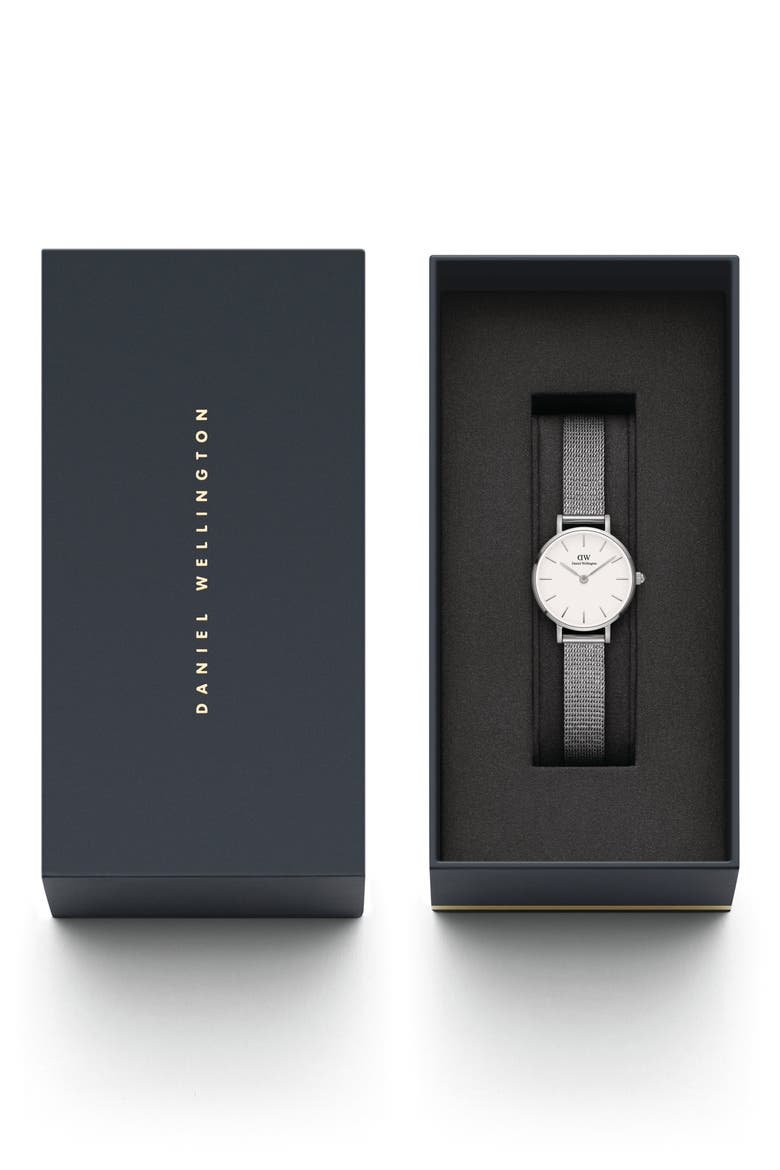 Melrose Mesh Strap Watch, 24mm, Alternate, color, SILVER/ WHITE