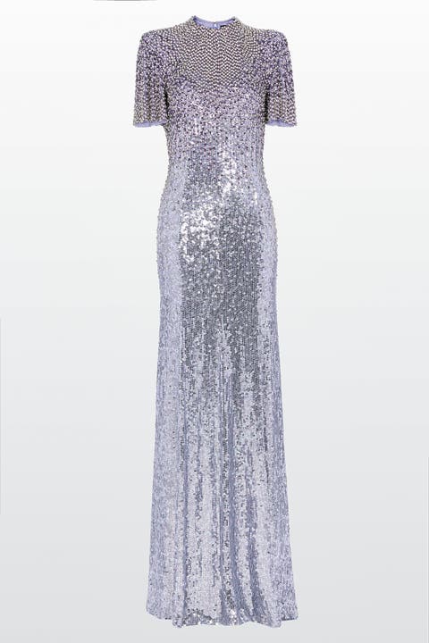 Jourdain Sequin-Embellished Gown