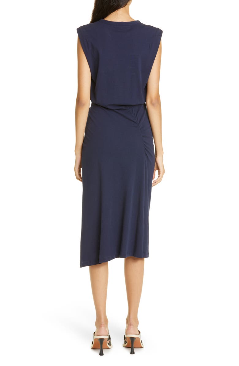 Derek Lam 10 Crosby Landry Sleeveless Twist Waist Cotton Dress, Alternate, color, Navy