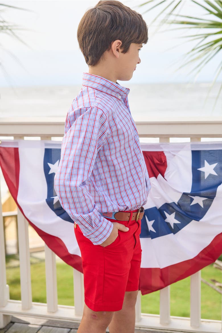 Kids' Button Down Shirt Blend, Alternate, color, Patriotic Plaid