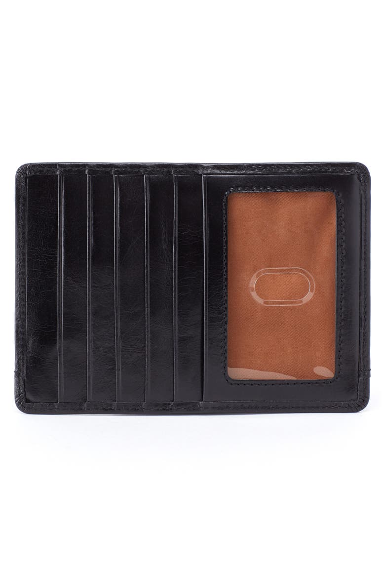 Euro Slide Leather Credit Card Case, Alternate, color, BLACK