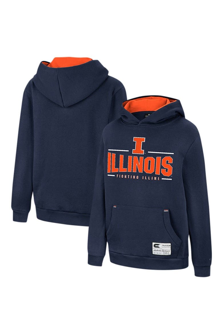 Youth Colosseum Navy Illinois Fighting Illini Lead Guitarists Pullover Hoodie, Main, color, Navy