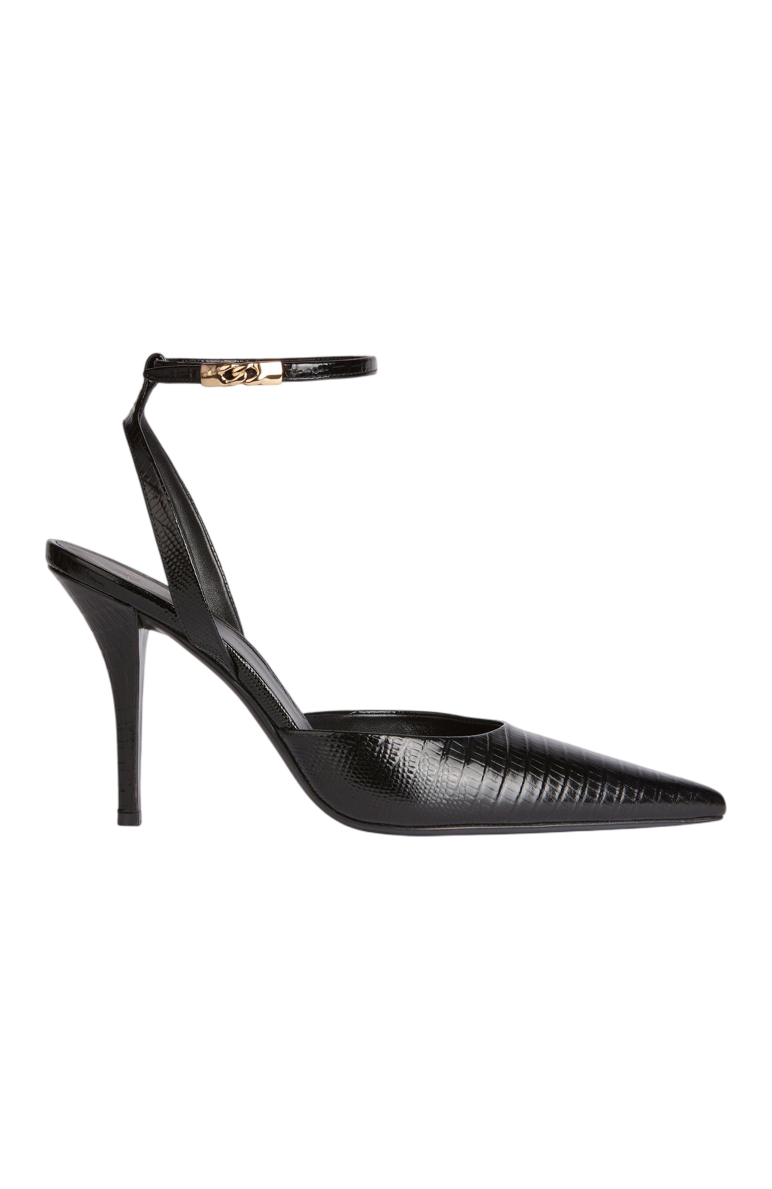 Embossed Leather Strappy Courts, Alternate, color, Black