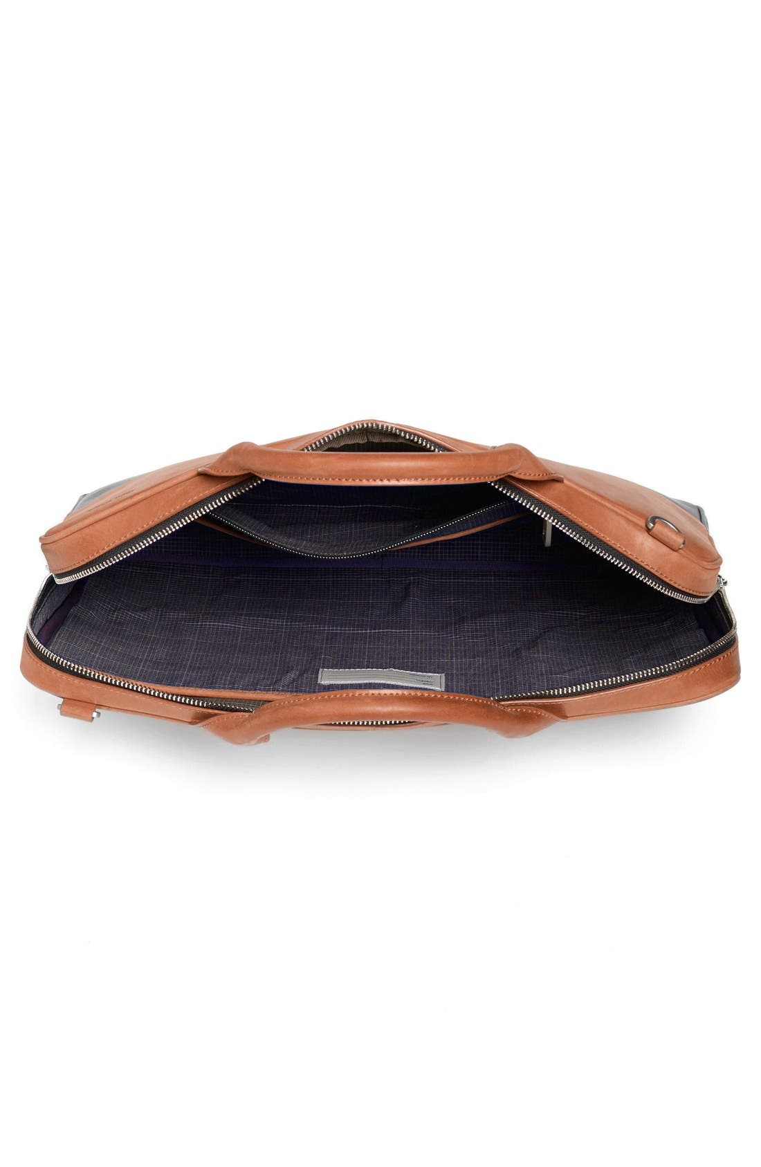 'Slim' Briefcase, Alternate, color, TOBACCO/ NAVY