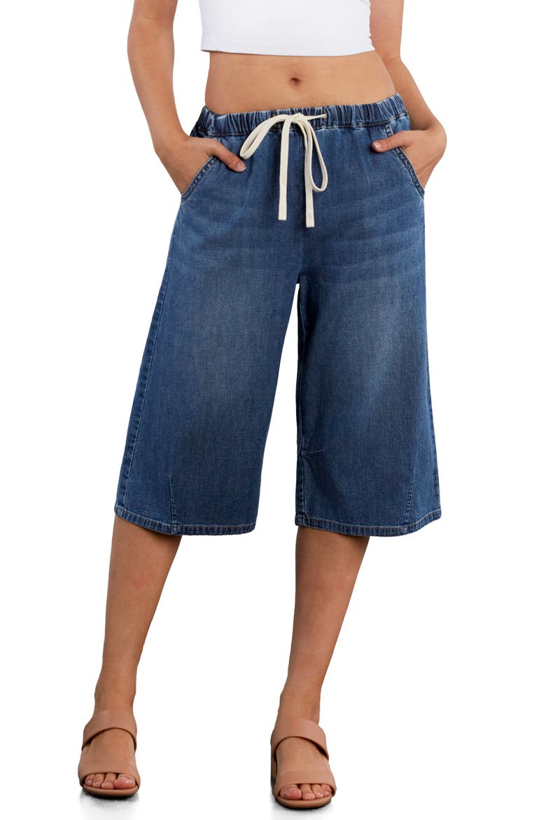 Relaxed Drawstring Denim Jorts, Main, color, NYC BLUE