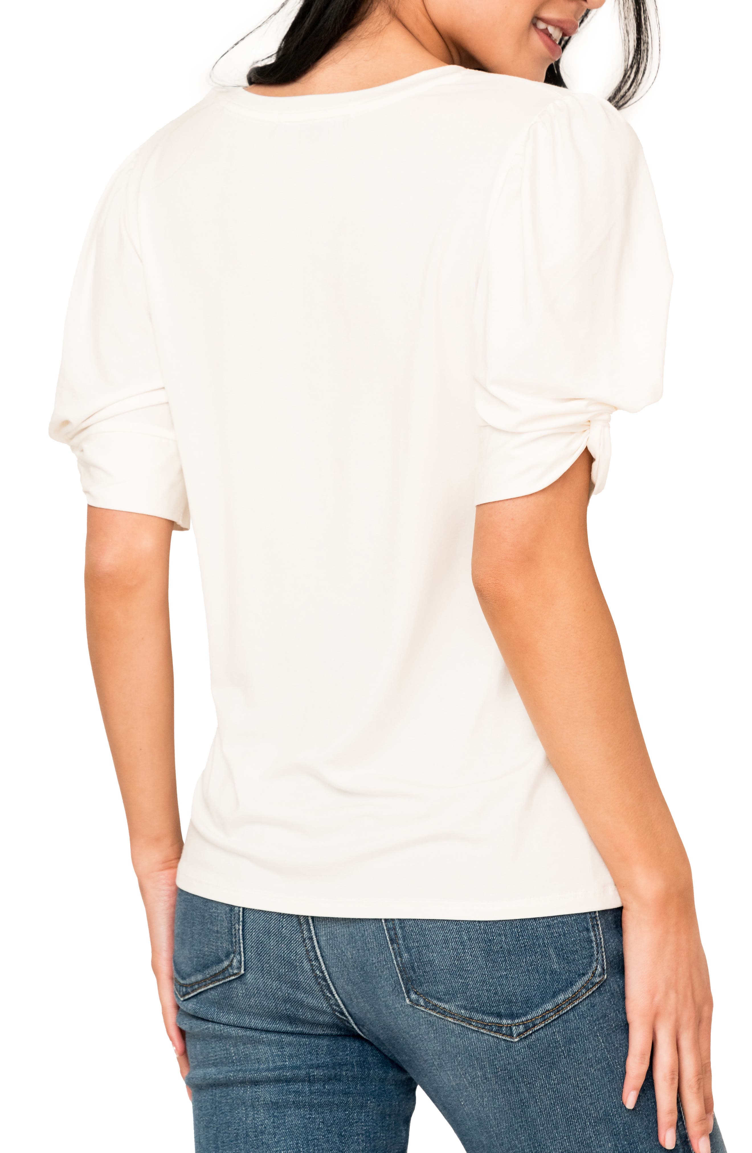 Twist Sleeve V-Neck Top - image 4
