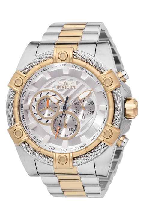Bolt Chronograph Bracelet Strap Watch, 52mm