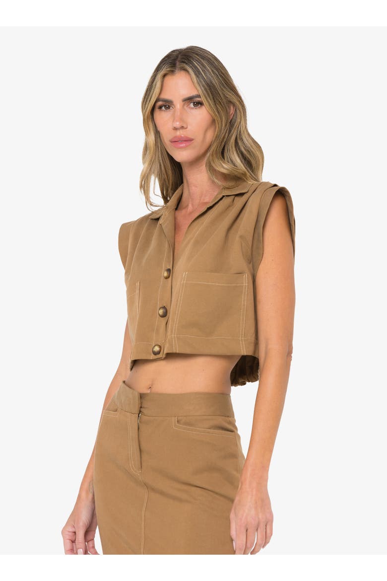 Preen Top, Alternate, color, Caramel