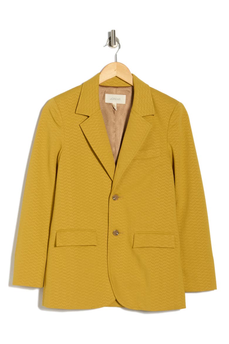 The Geo Jacquard Blazer, Alternate, color, GOLD LEAF