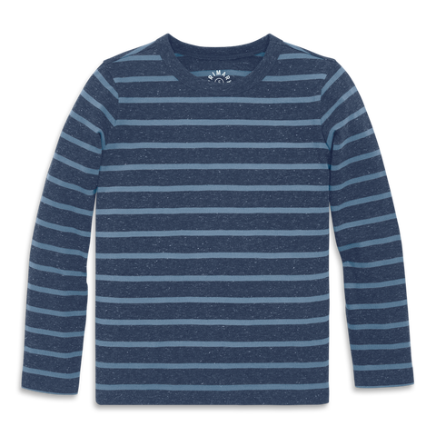 Kids Heathered Long Sleeve Stripe Tee
