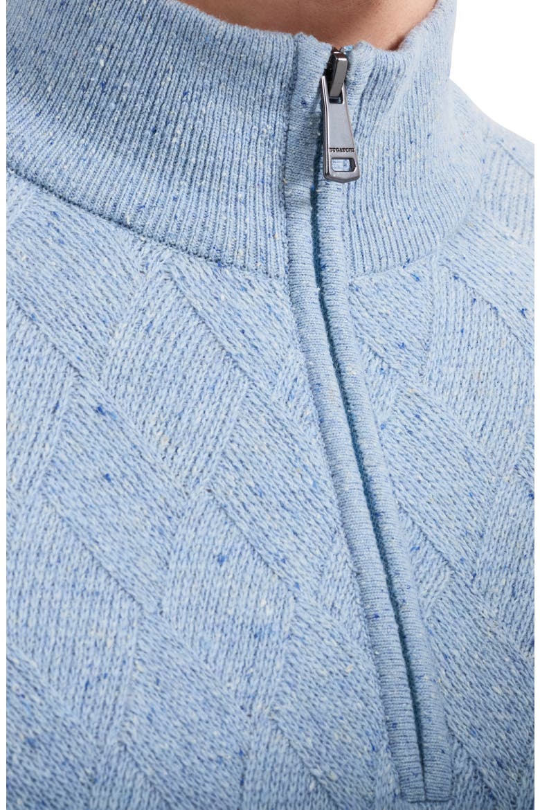 Wool & Cashmere Blend Quarter Zip Sweater, Alternate, color, HAZY BLUE