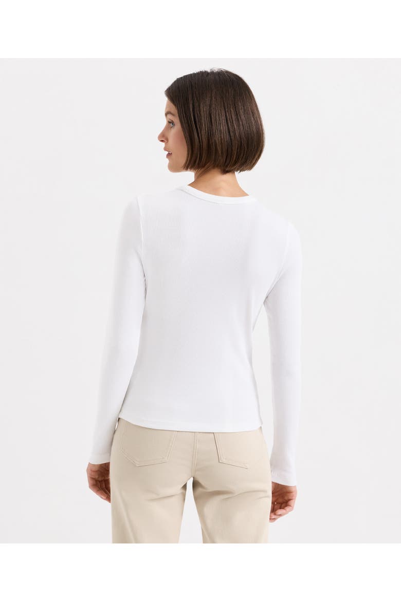 Perfect Rib Crewneck Long Sleeve Tee Made With Organic Cotton, Alternate, color, White