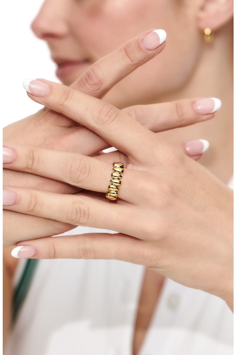 Puffy Teardrop Band Ring, Alternate, color, GOLD