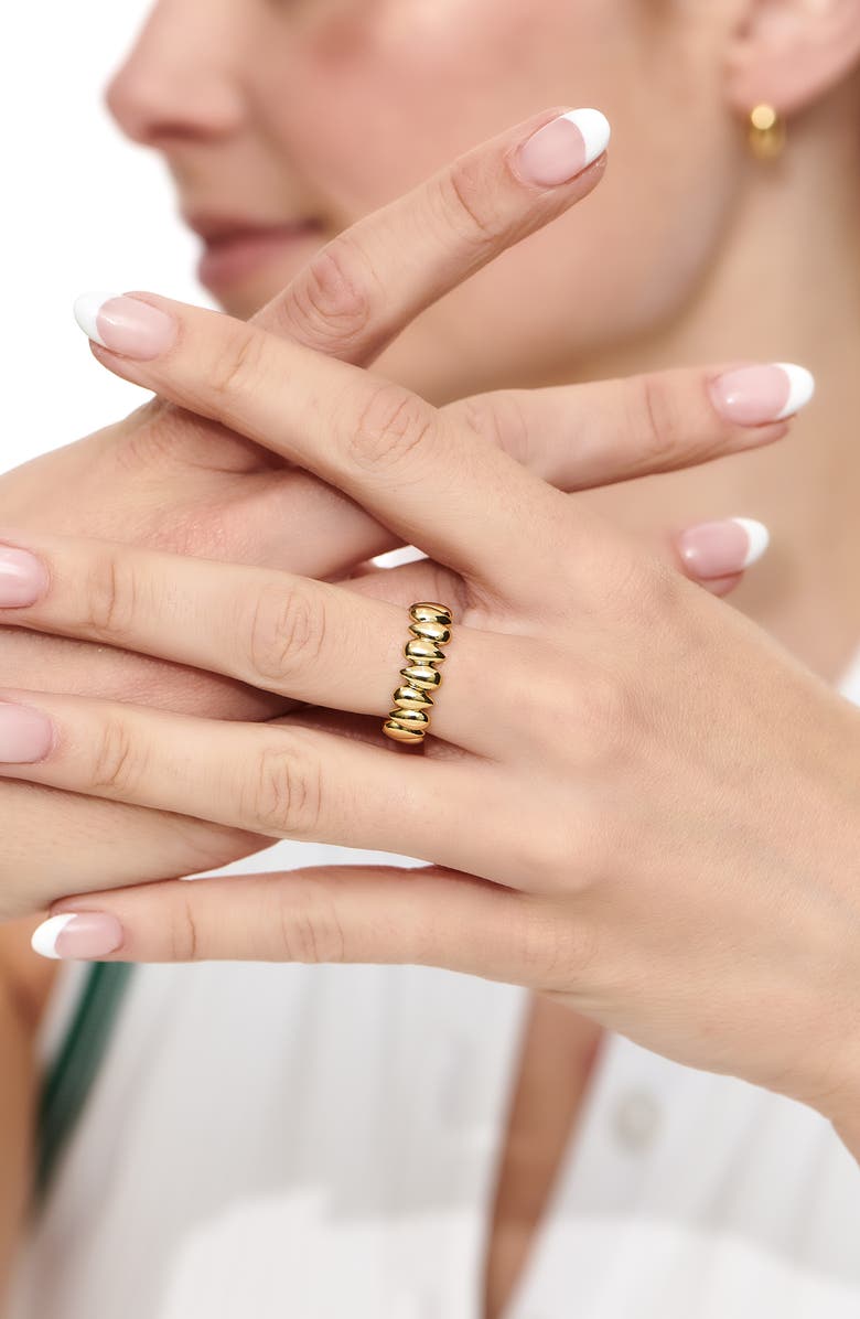 DEVATA Puffy Teardrop Band Ring, Alternate, color, Gold