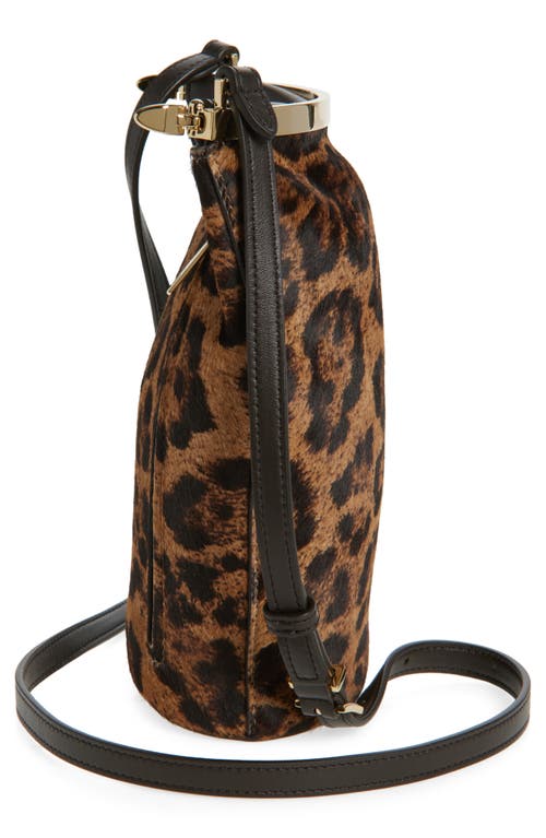 Tod's Mini Magenta Bag Genuine Calf Hair Bucket Bag In Brown