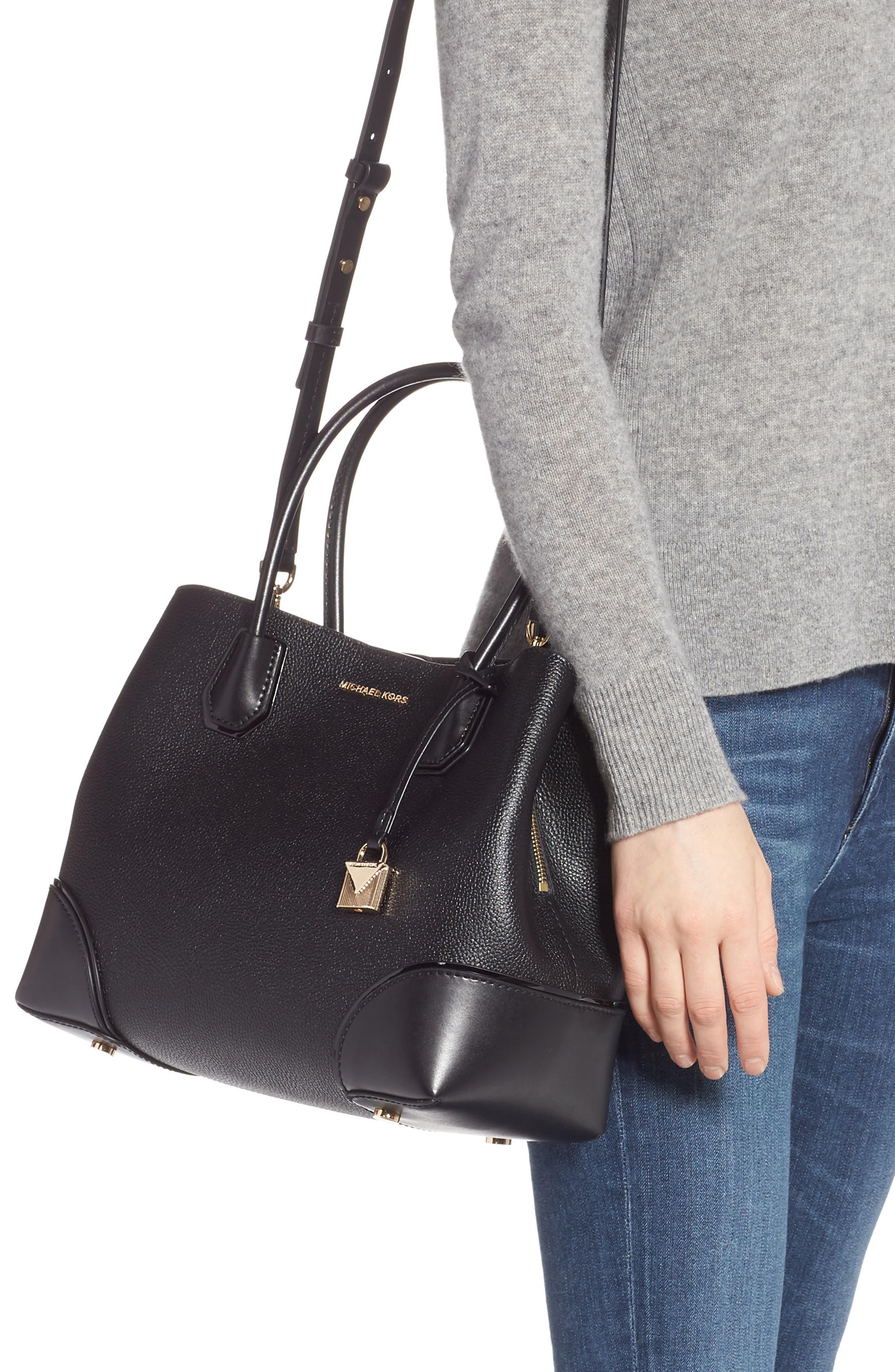 MICHAEL Michael Kors Medium Mercer Leather Satchel, Alternate, color, 