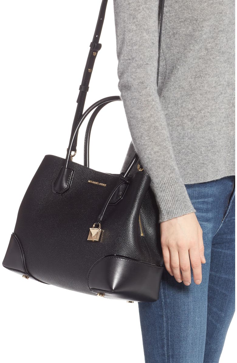 MICHAEL Michael Kors Medium Mercer Leather Satchel, Alternate, color,